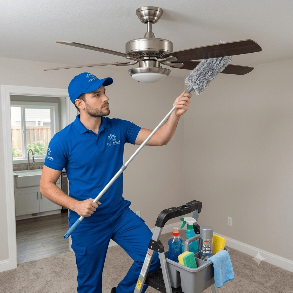 Ceiling fan cleaning